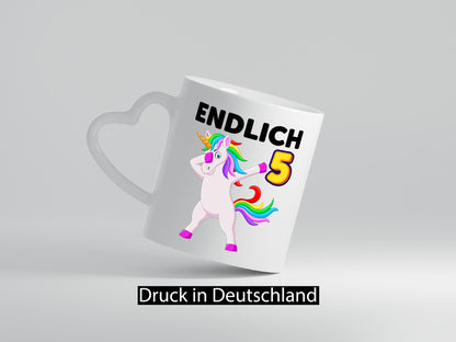 5. Geburtstag | endlich 5 Jahre Einhorn Mädchen lustiger Spruch Geschenk