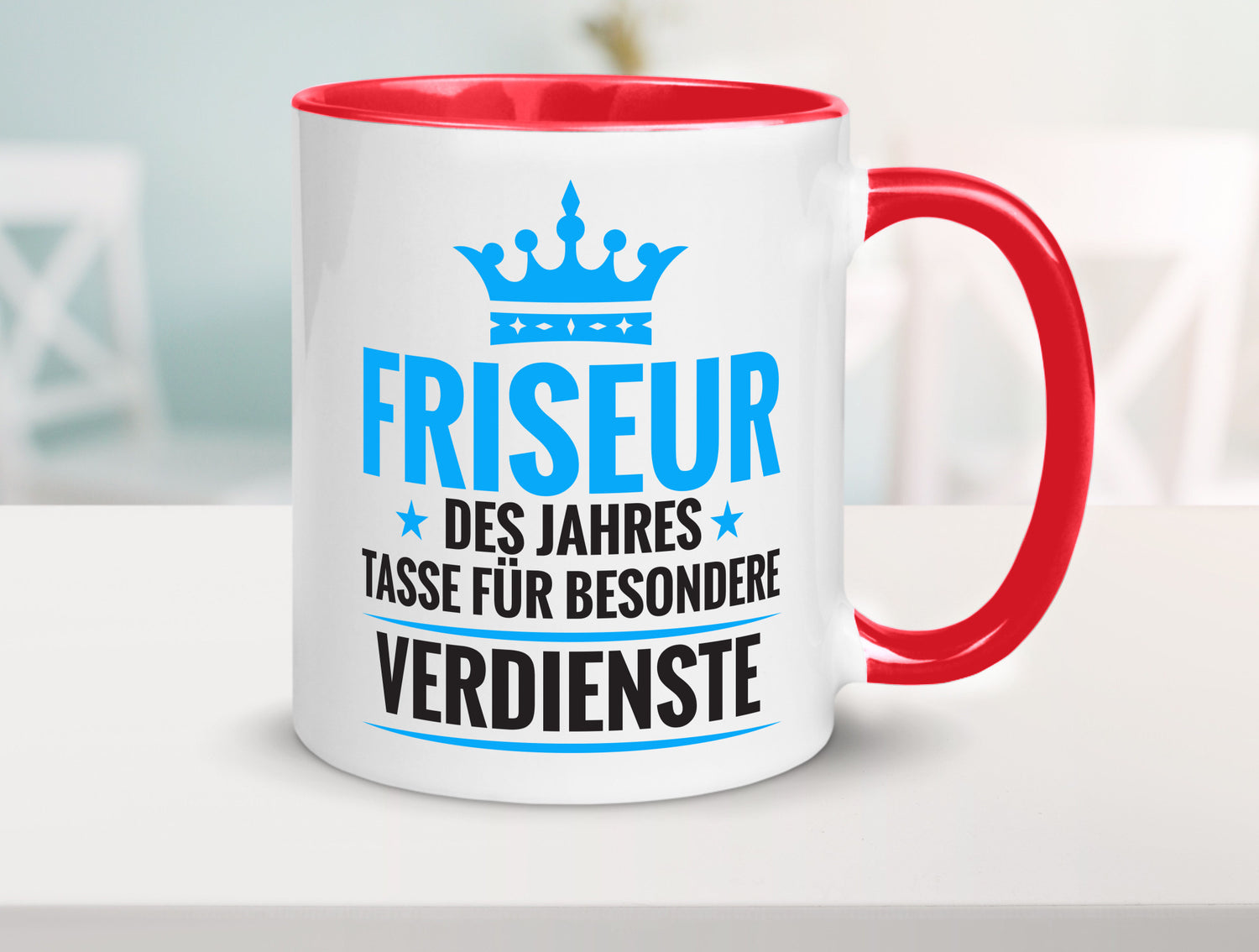 Besonderer Verdienst: Friseur | Frisör Geschenkidee Humor Tasse