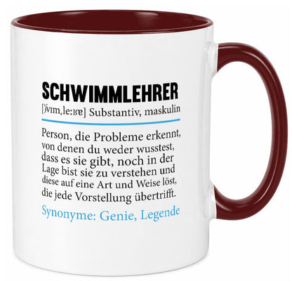 Schwimmlehrer | Lehrer Humor Schüler schwimmen v2 Geschenk Geschenkidee Tasse