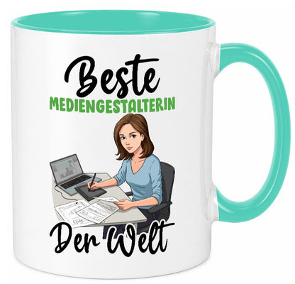 Beste Mediengestalterin | Medien v2 Geschenk Humor Geschenkidee lustiger Spruch Tasse