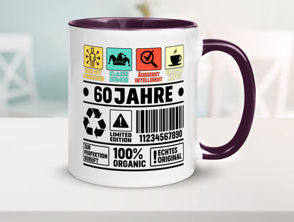 60. Geburtstag | 60 Jahre Humor Limited Edition Geschenkidee Tasse
