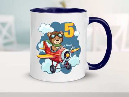 5. Geburtstag | 5 Jahre Kinder Pilot Flugzeug Geschenkidee Humor Tasse