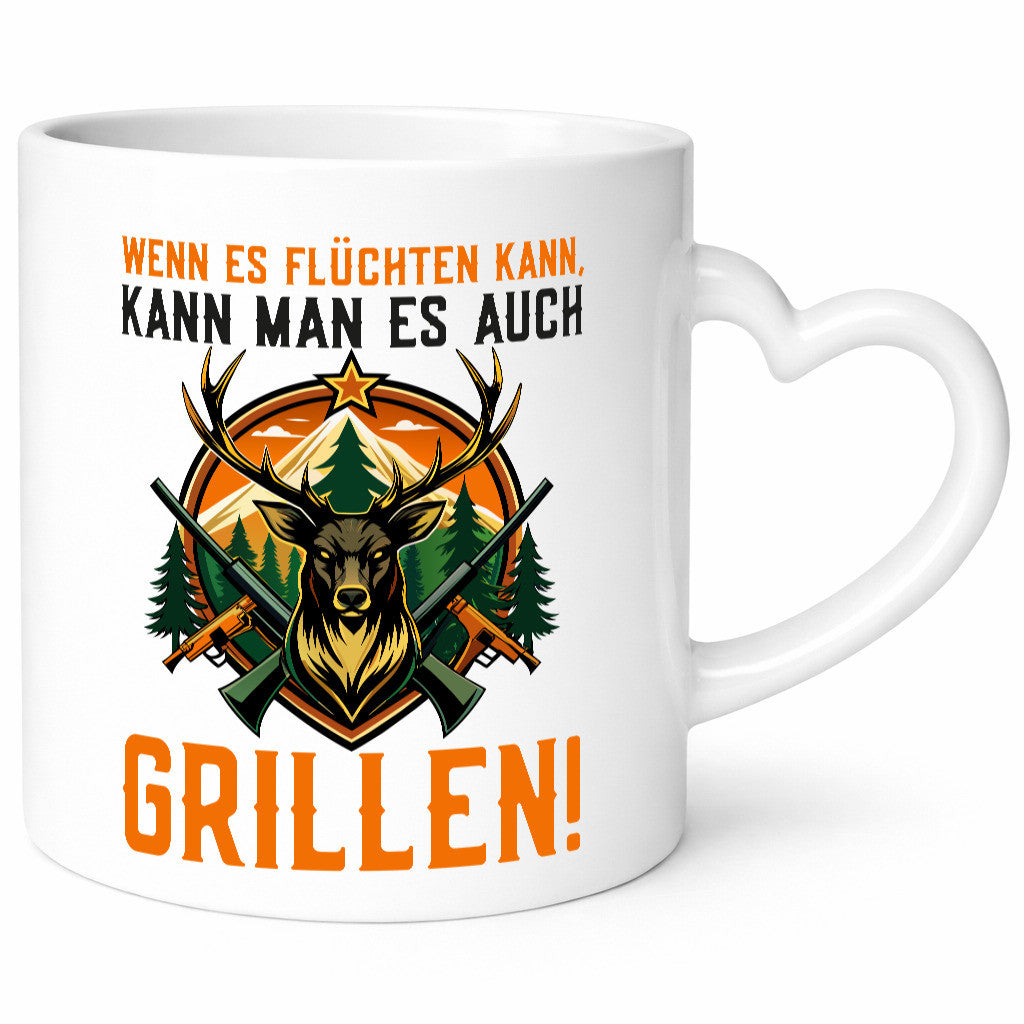 Wenn es flüchten kann man auch Grillen | Jäger Geschenk Humor Geschenkidee