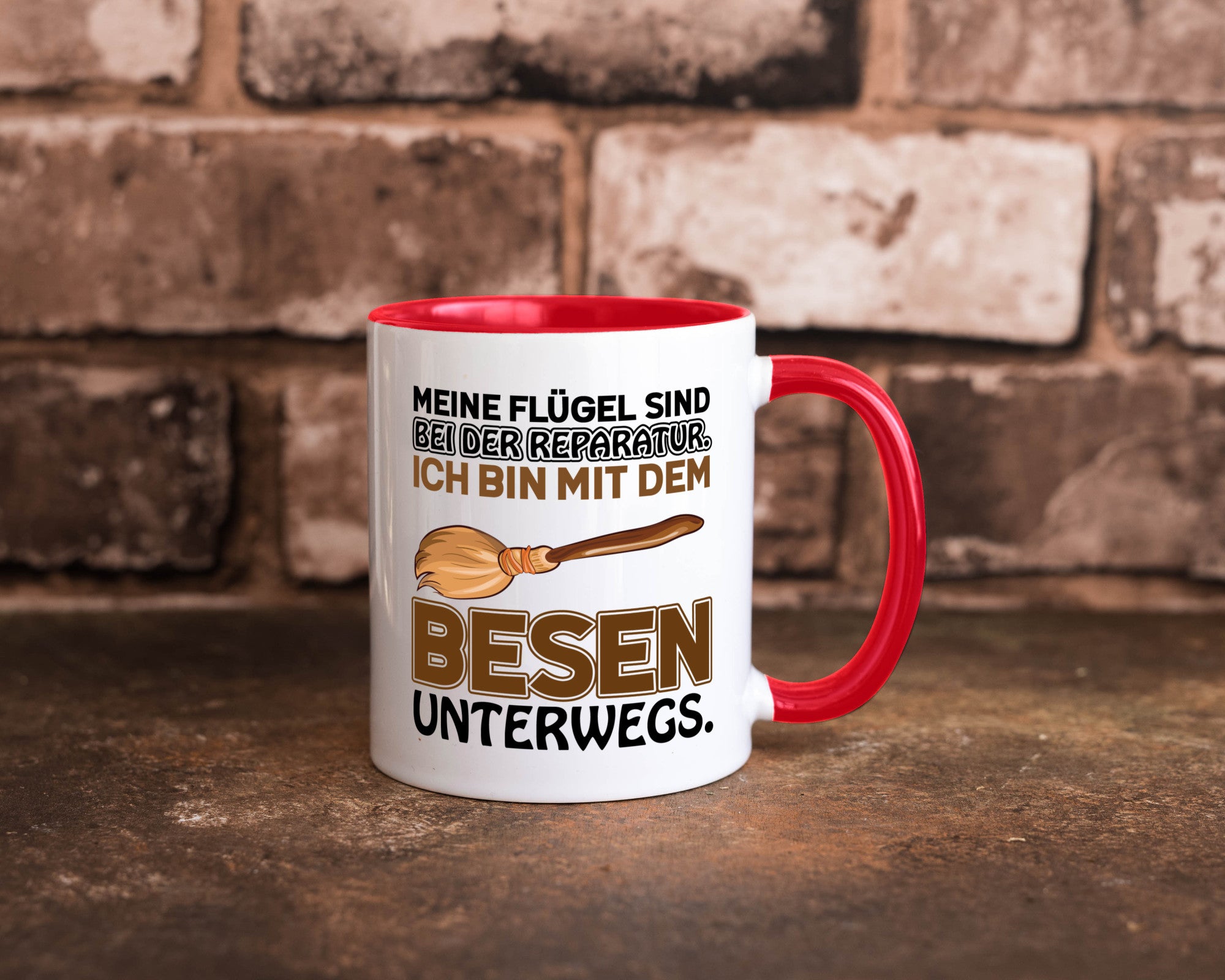 Flügel Reperatur lustig Humor Geschenkidee Geschenk Tasse