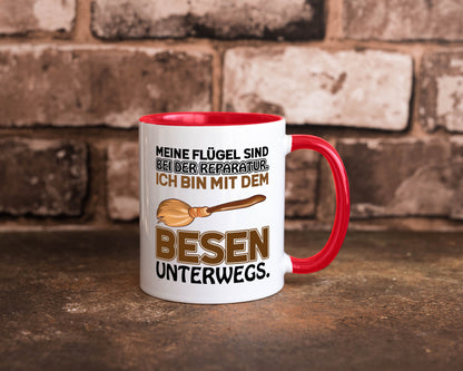 Flügel Reperatur lustig Humor Geschenkidee Geschenk Tasse