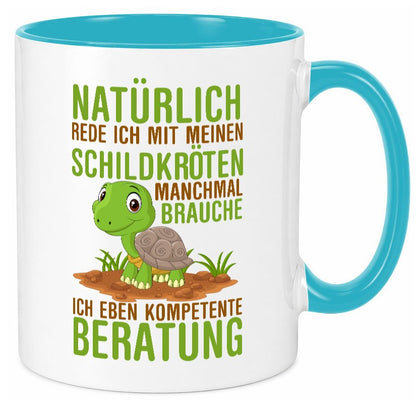 Natürlich rede ich mit Schildkröten | Schildkrötenliebhaber lustiger Spruch Tasse