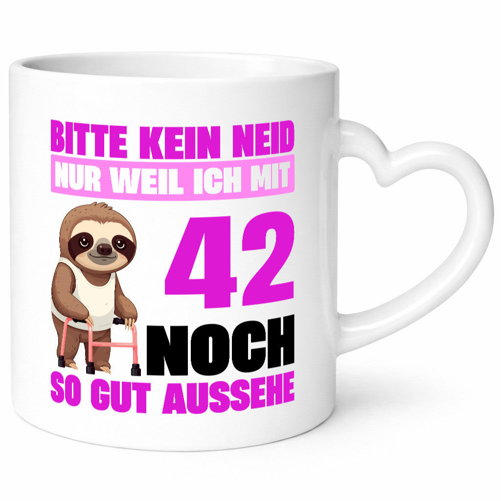 42. Geburtstag | Bitte kein neid Faultier 42 Jahre Geschenkidee Humor Tasse