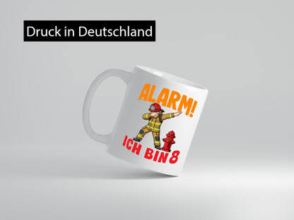 8. Geburtstag | 8 Jahre Feuerwehr Junge lustig Geschenkidee Geschenk Tasse