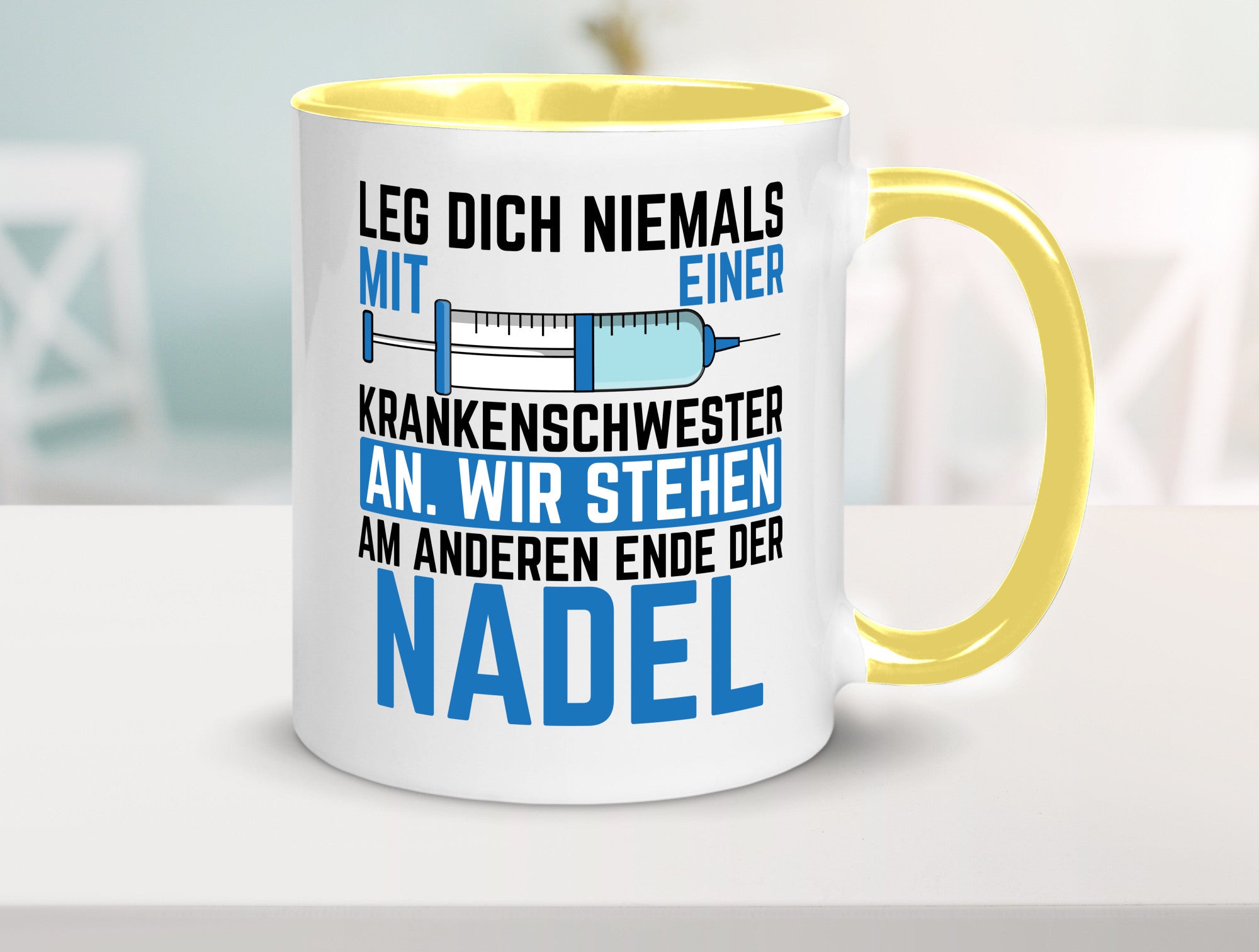 Krankenschwester anlegen | Nadel Spritze Klinik Spruch Geschenkidee Humor Tasse