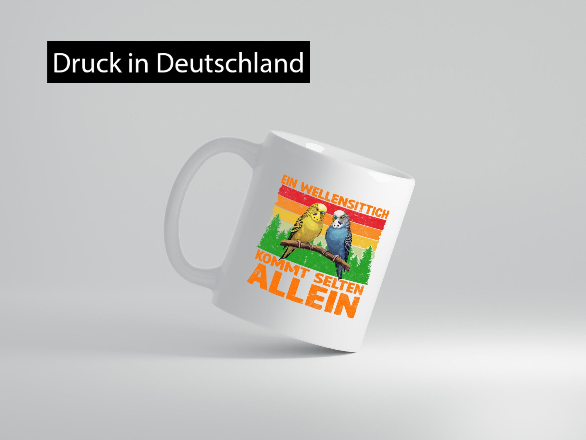 Ein Wellensittich kommt selten allein | Geschenk Humor Geschenkidee lustiger