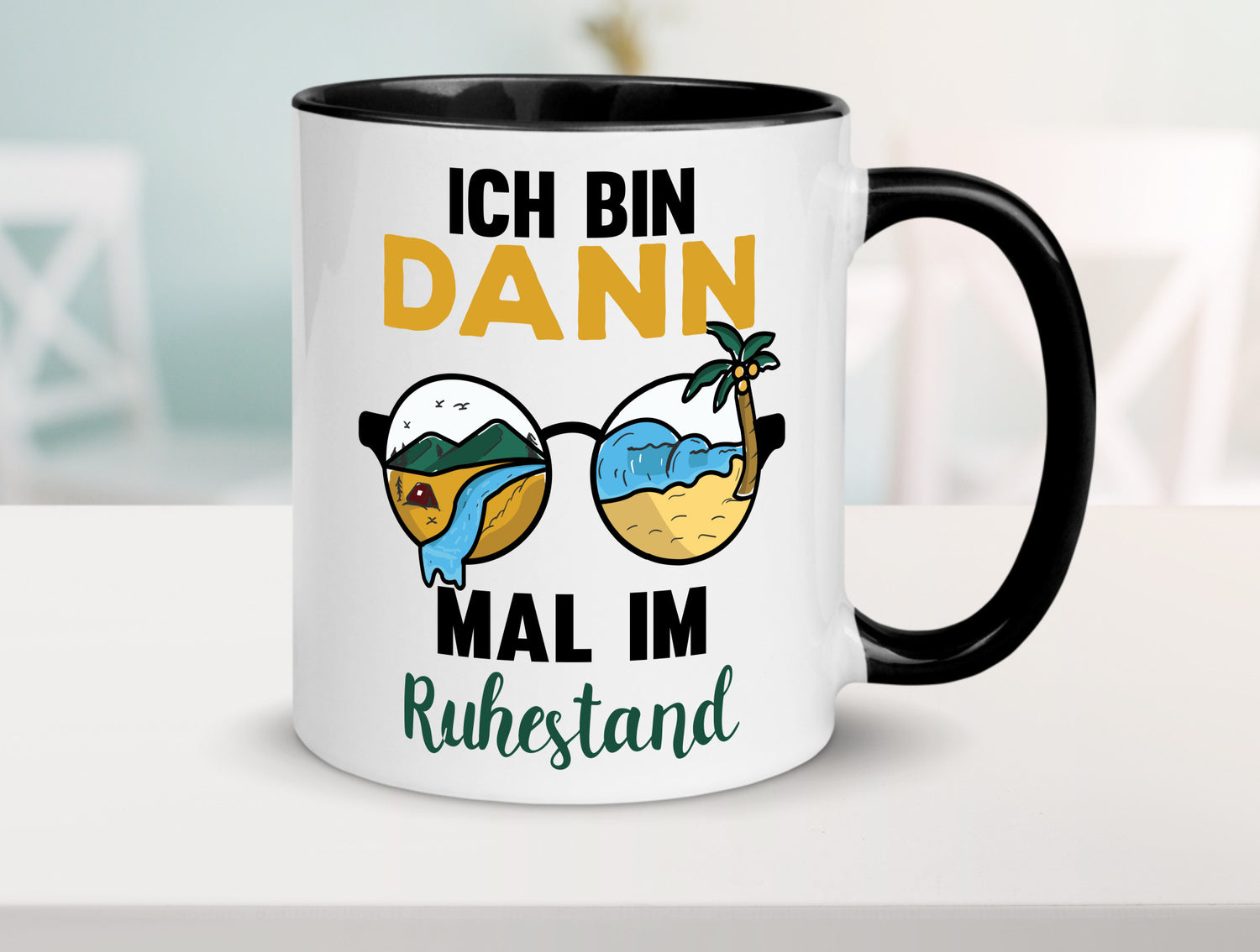 Bin dann mal im Ruhestand | Sonnenbrille Palme Meer lustig Jubiläum Geschenk