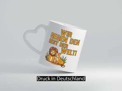 Wir gegen den Rest der Welt | Löwenpaar Beziehung Geschenk Humor Geschenkidee