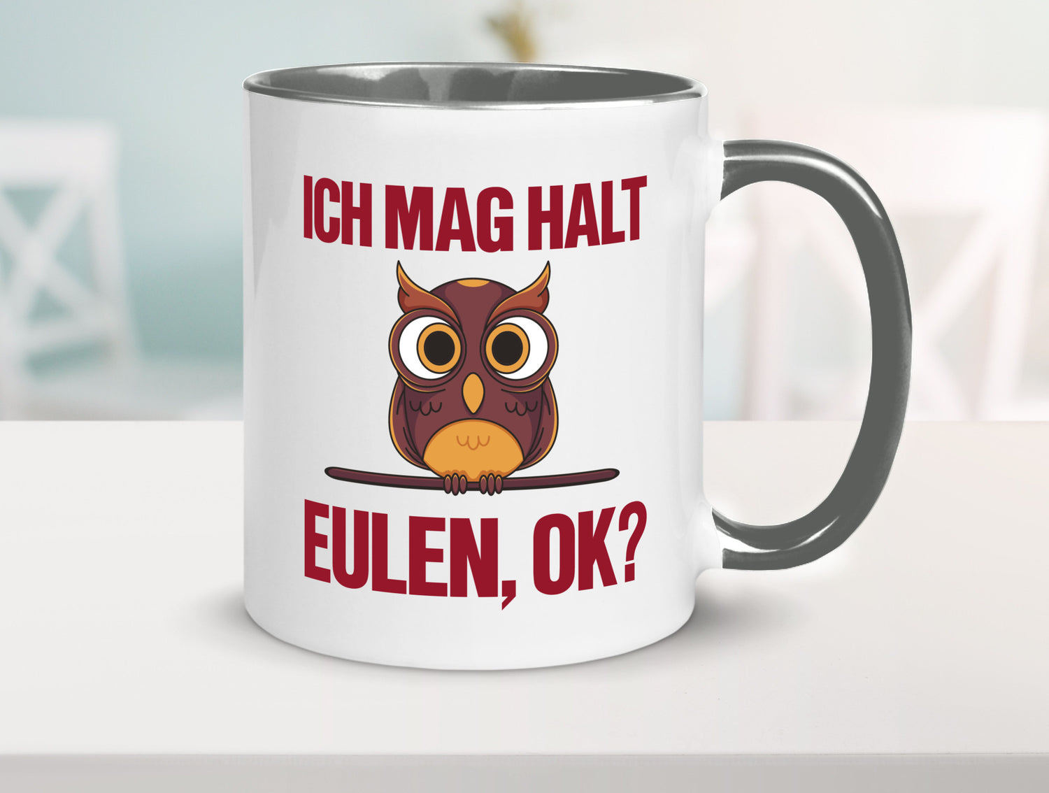 Ich mag Eulen | Spruch süße Eule Motiv lustiger Geschenk Humor Geschenkidee