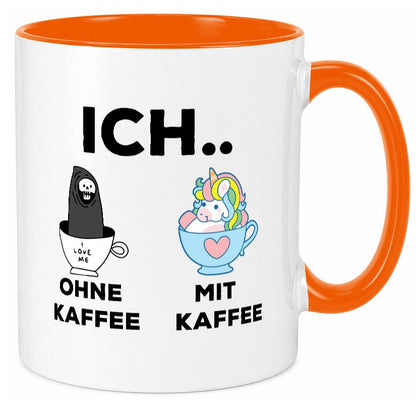Ich Ohne Kaffee mit | Einhorn lustig Humor Geschenkidee Geschenk Tasse