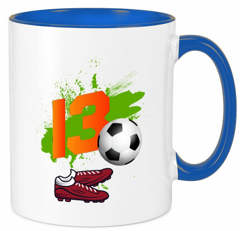 13. Geburtstag | Jungen Fußball Fußballspieler Humor Geschenkidee Tasse