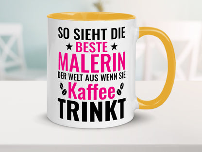 Kaffee trinkt: Malerin | Malerinnen lustiger Spruch Geschenk Humor Geschenkidee Tasse