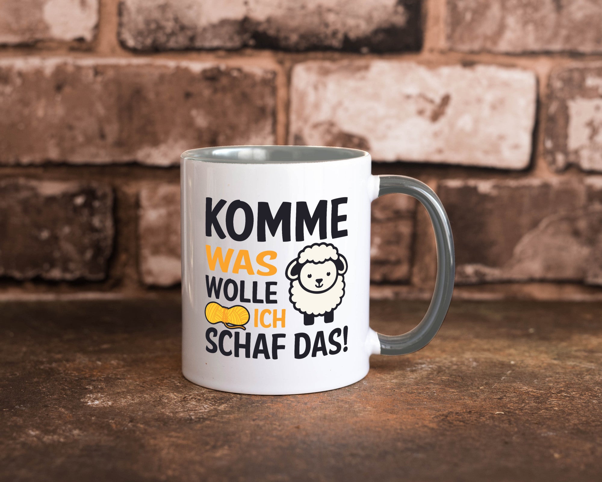 Komme was wolle, ich schaf das | Wolle Humor Geschenkidee Tasse