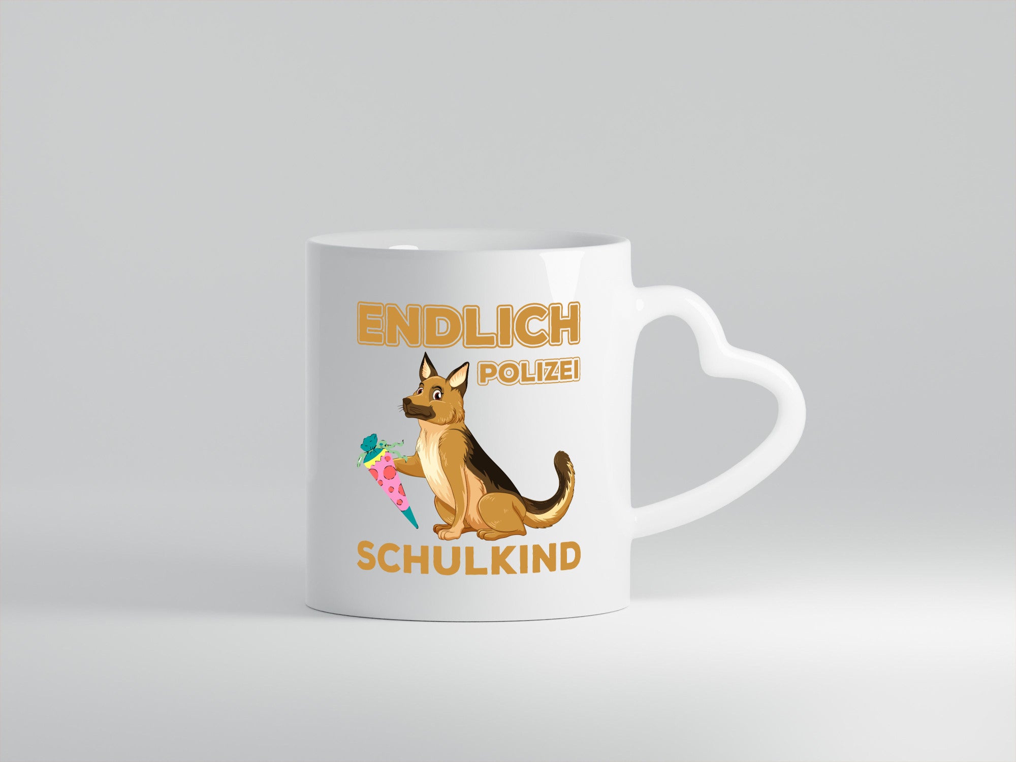 Endlich Schulkind | Tasse Einschulung Polizei Hund lustiger Spruch Geschenk