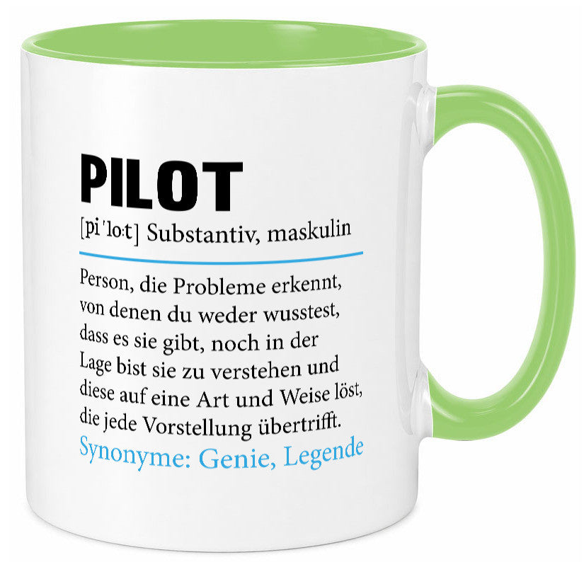 Pilot | Flugzeug Beruf Spruch Definition Piloten Geschenkidee Arbeit Kollegen Tasse
