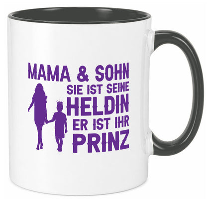 Mama &amp; Sohn | Helding Prinz Mutterliebe Geschenkidee Familie Humor Tasse