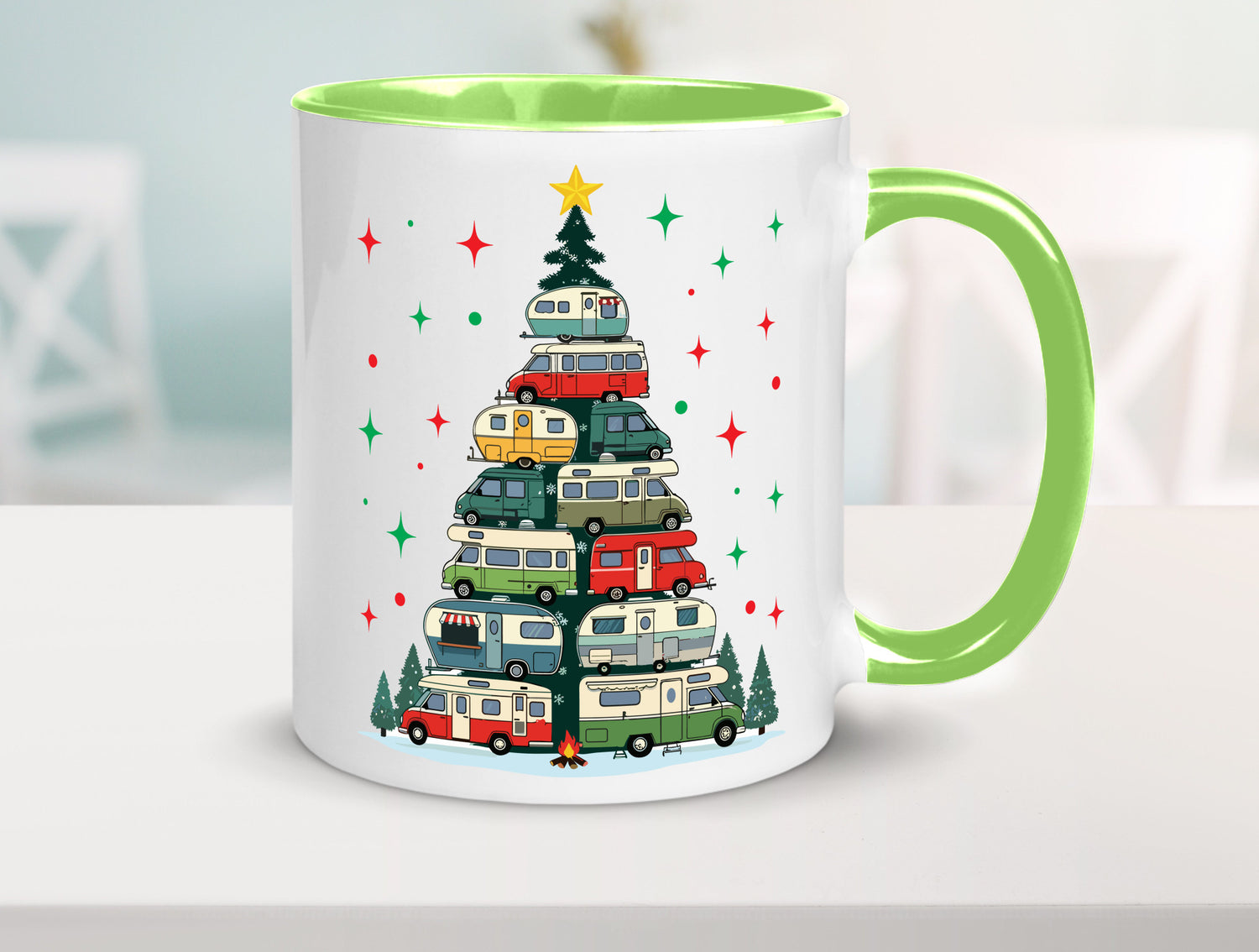 Camper | Camping Weihnachten Fahrzeuge Baumlichter v2 lustig Humor Geschenkidee