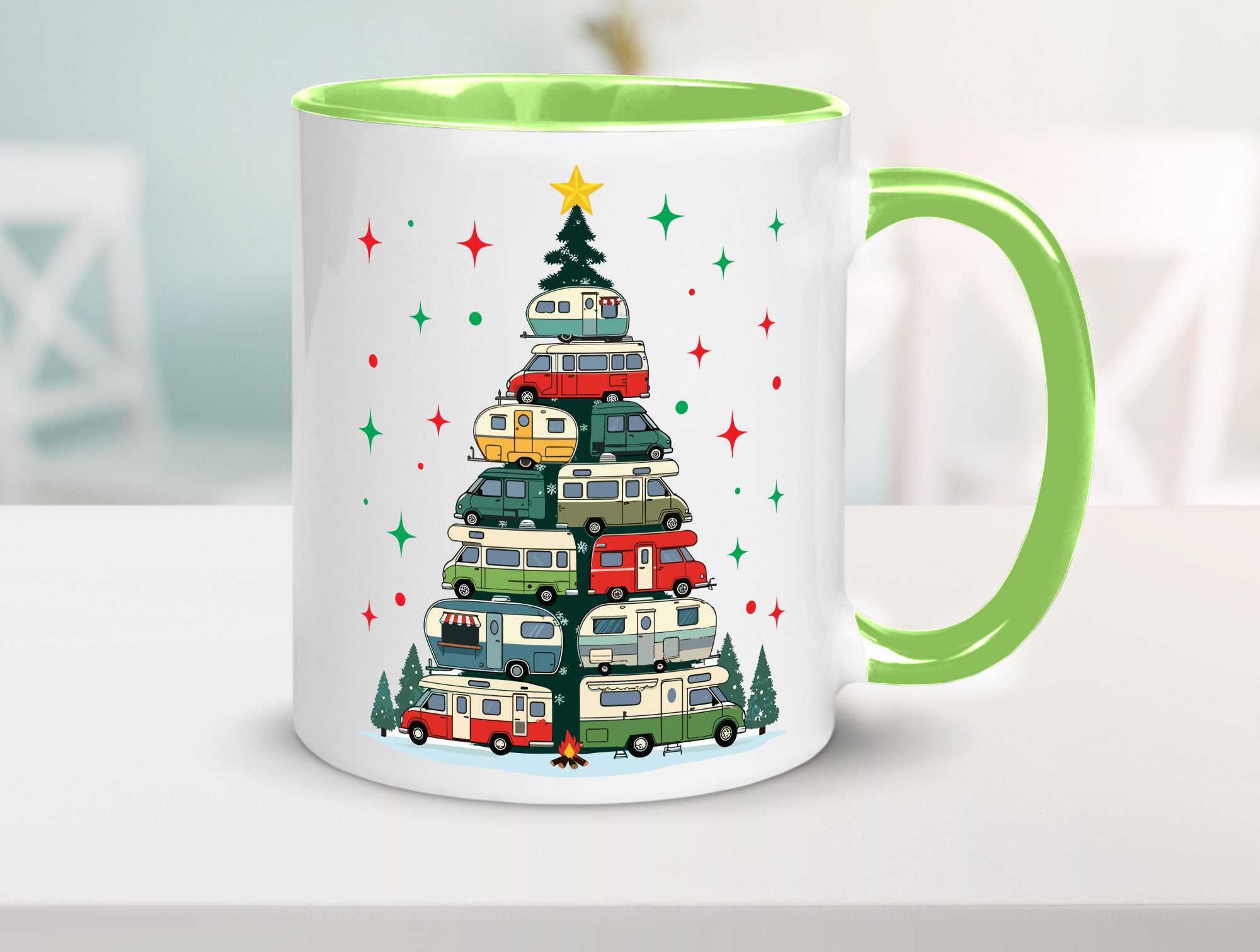 Camper | Camping Weihnachten Fahrzeuge Baumlichter v2 lustig Humor Geschenkidee
