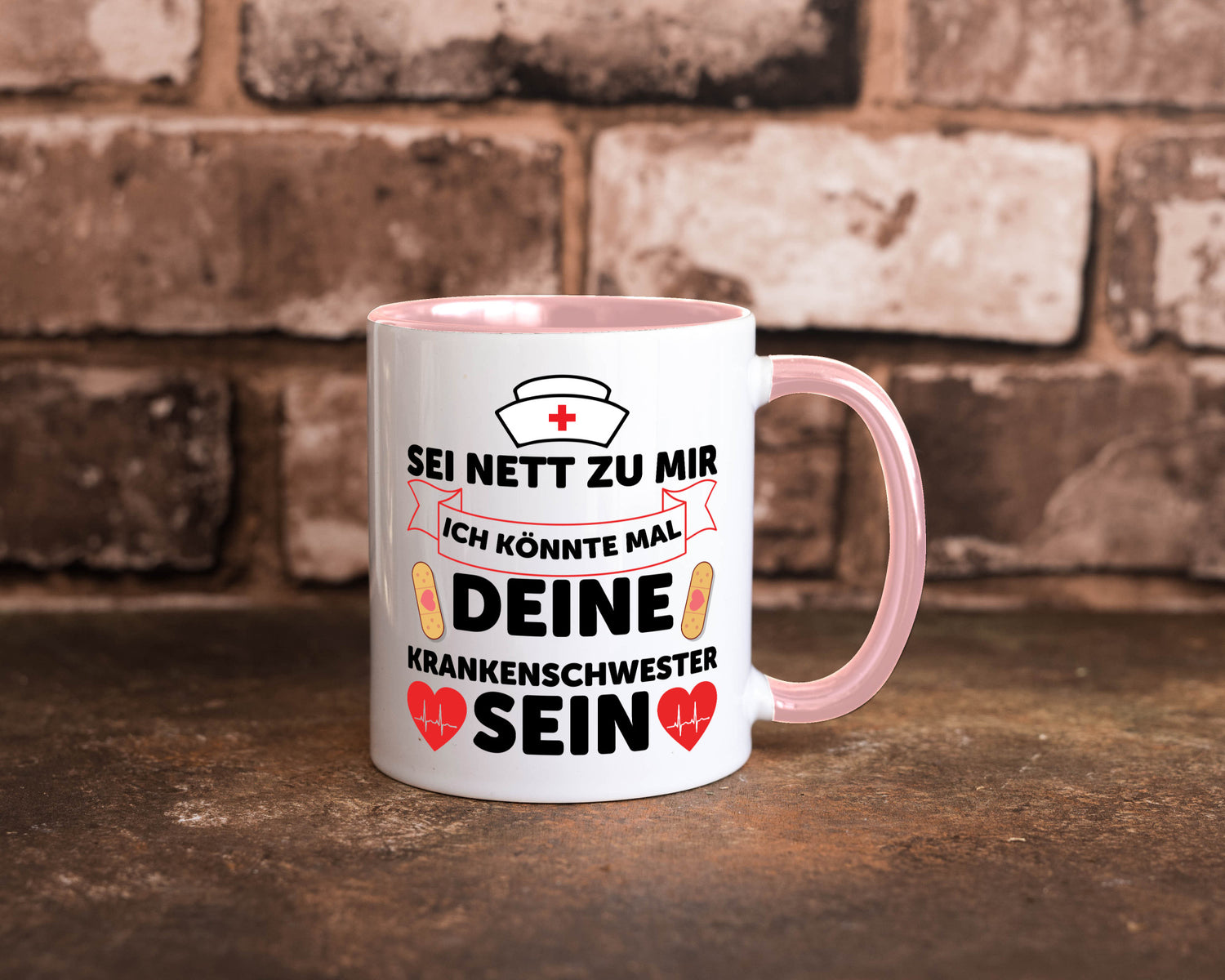 Ich könnte deine Krankenschwester sein | Pflegekraft Geschenkidee Humor Tasse
