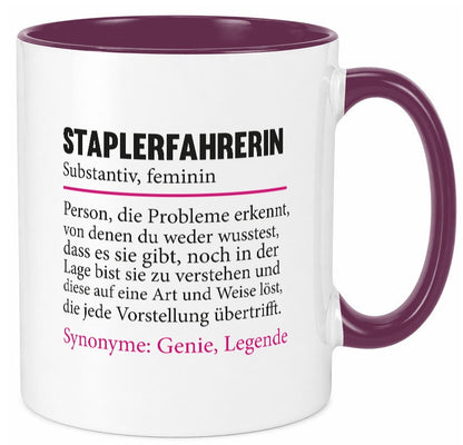Staplerfahrerin | Gabelstapler Spruch Beruf Humor lustig Arbeit Kollegen Büro Tasse