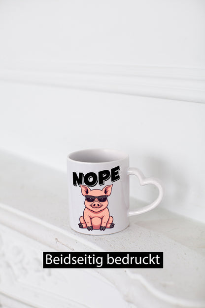 Nope | Schwein Kein bock lustig Humor Geschenkidee Geschenk Tasse