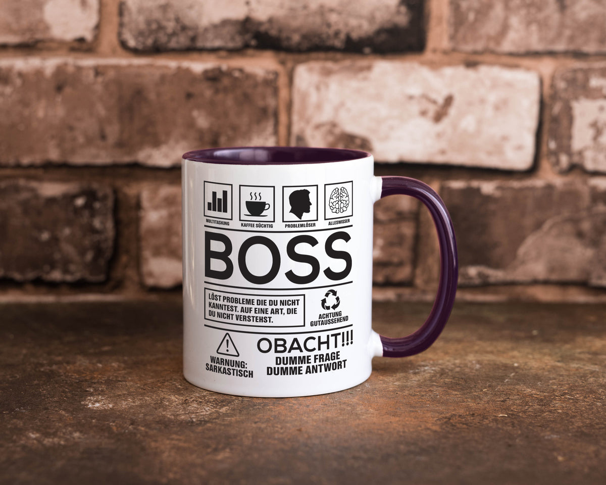 Achtung Probleme Boss | Führungskraft Vorgesetzter lustig Humor Geschenkidee Tasse