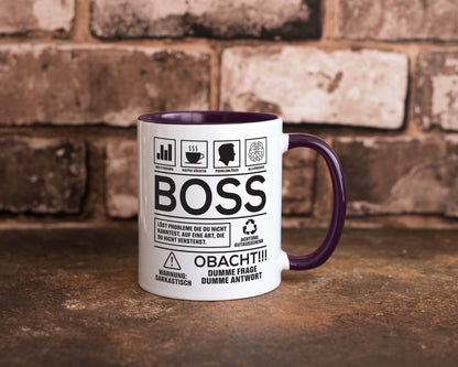 Achtung Probleme Boss | Führungskraft Vorgesetzter lustig Humor Geschenkidee Tasse