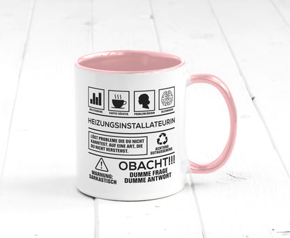 Achtung Probleme Heizungsinstallateurin | Heizung Humor Geschenkidee Tasse