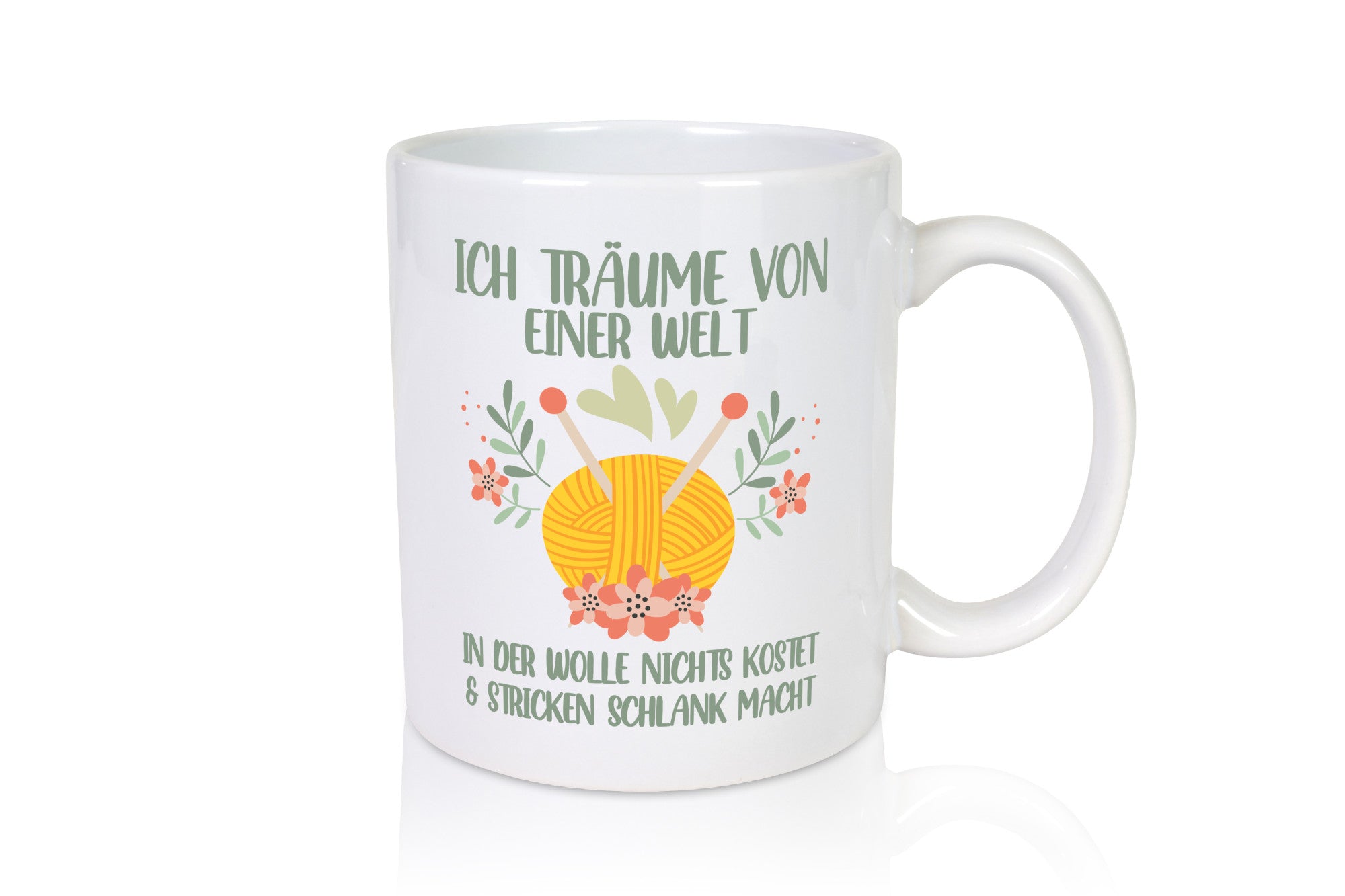 Träume von Wolle die nichts kostet | Wollknäuel Blümchen Geschenk Humor