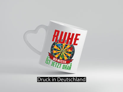 Ruhe der Meister ist dran | Dart Dartspieler Geschenkidee Humor Tasse