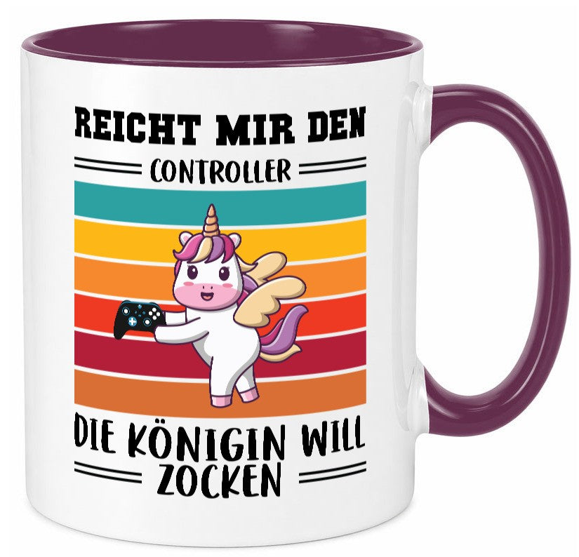 Die königin will Zocken | Gamerin Zockering Gaming lustiger Spruch Geschenk Tasse