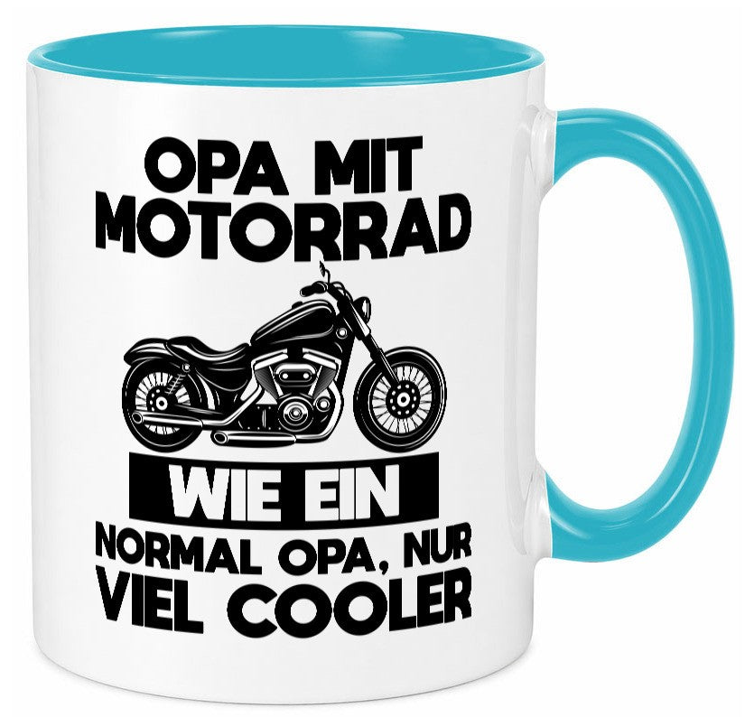 Opa mit Motorrad, viel cooler | Motorrad lustig Familie Geschenkidee Geschenk Tasse