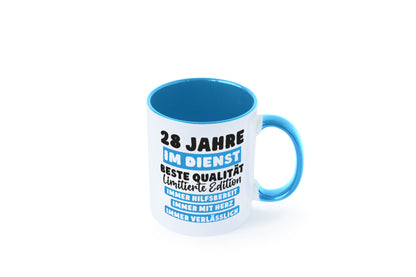 28 Jahre im Dienst | Jubiläum Arbeit v6 lustig Kollegen Büro Geschenk Tasse