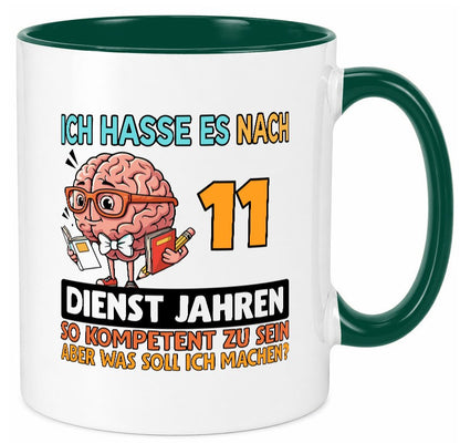 11 Dienstjahre | Arbeit Kompetent lustiger Spruch Geschenk Kollegen Büro Tasse