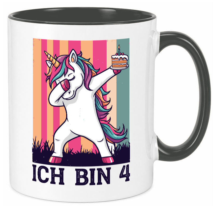 4 Geburtstag | Einhorn Damping Mädchen lustig Geschenkidee Geschenk Tasse