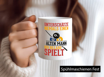 Billardspieler | Alter Mann Fähigkeiten Billardkugeln Geschenkidee Humor Tasse