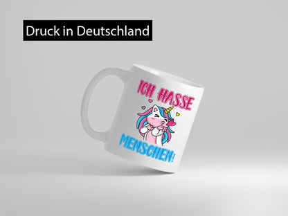 Ich hasse Menschen v2 Humor Geschenkidee Tasse