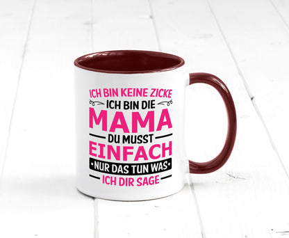 Keine Zicke, Mama | Schleifchen lustiger Spruch Geschenk Familie Geschenkidee