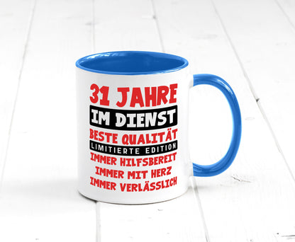 31 Jahre im Dienst | Jubiläum Arbeit v9 lustig Kollegen Büro Geschenk Tasse