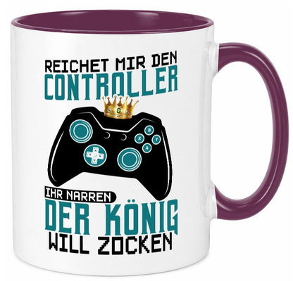 Der König will Zocken | Gamer lustiger Spruch Geschenk Humor Geschenkidee Tasse