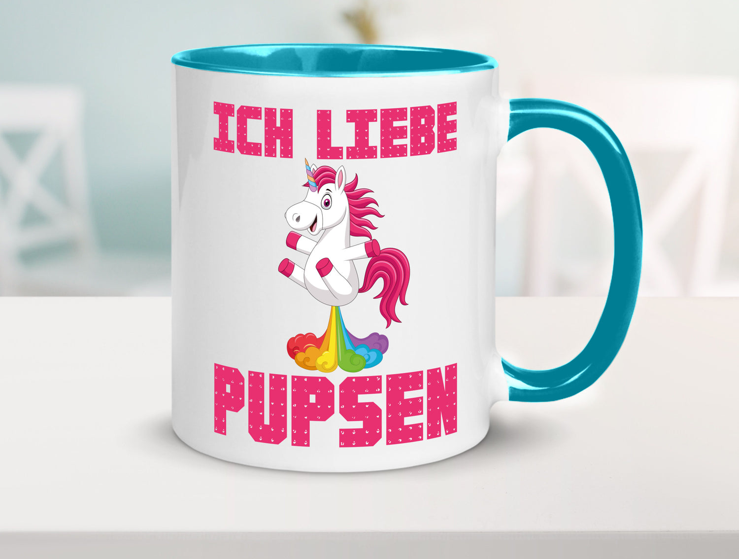 Ich liebe pupsen | Einhorn Pups lustiger Spruch Humor Geschenkidee Tasse