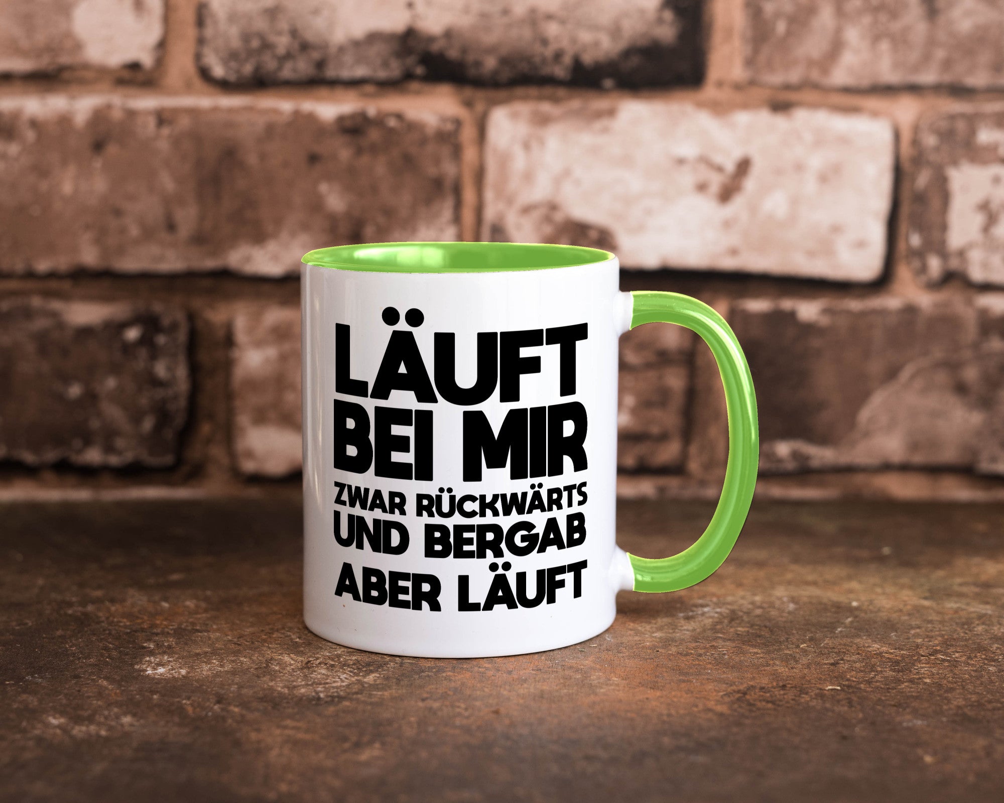 Läuft bei mir | Rückwerts aber Motivation Geschenkidee Humor Tasse