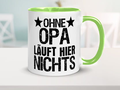 Ohne Opa läuft hier nichts | Sterne Geschenkidee Familie Humor Tasse