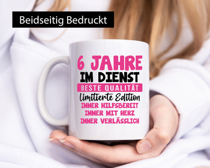 6 Jahre im Dienst | Jubiläum Arbeit v10 lustiger Spruch Geschenk Kollegen Büro