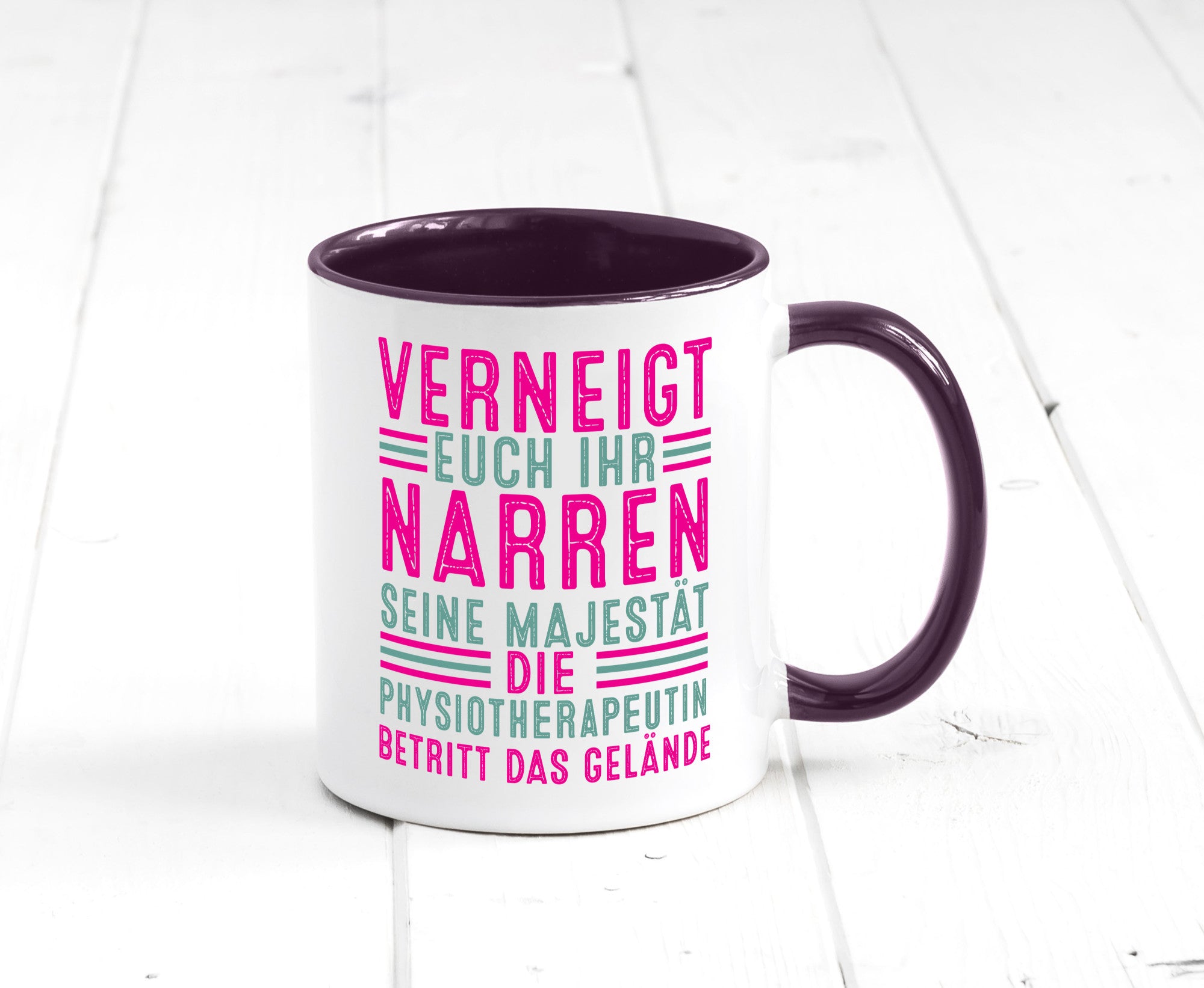 Verneigt euch: Physiotherapeutin Humor Geschenkidee Tasse