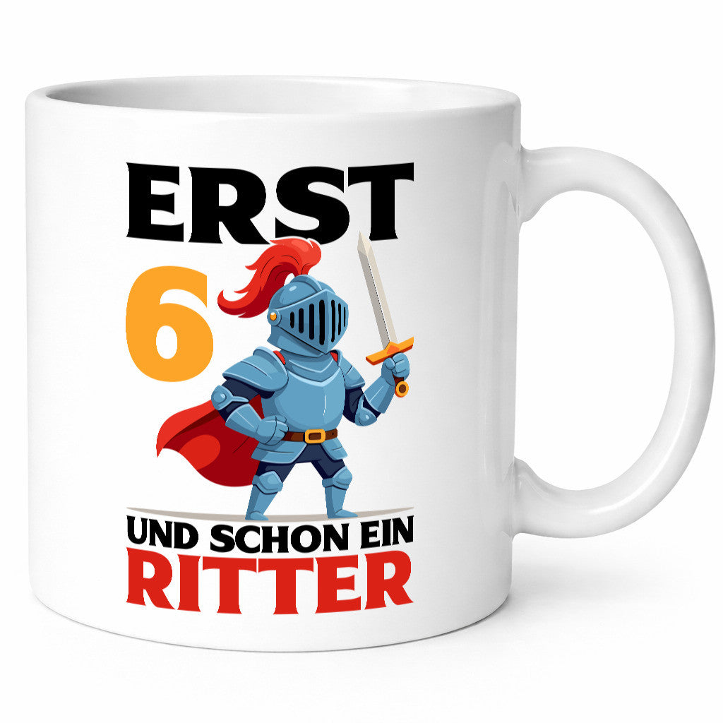 6. Geburtstag | 6 Jahre und schon ein Ritter lustige Geschenkidee Geschenk Tasse